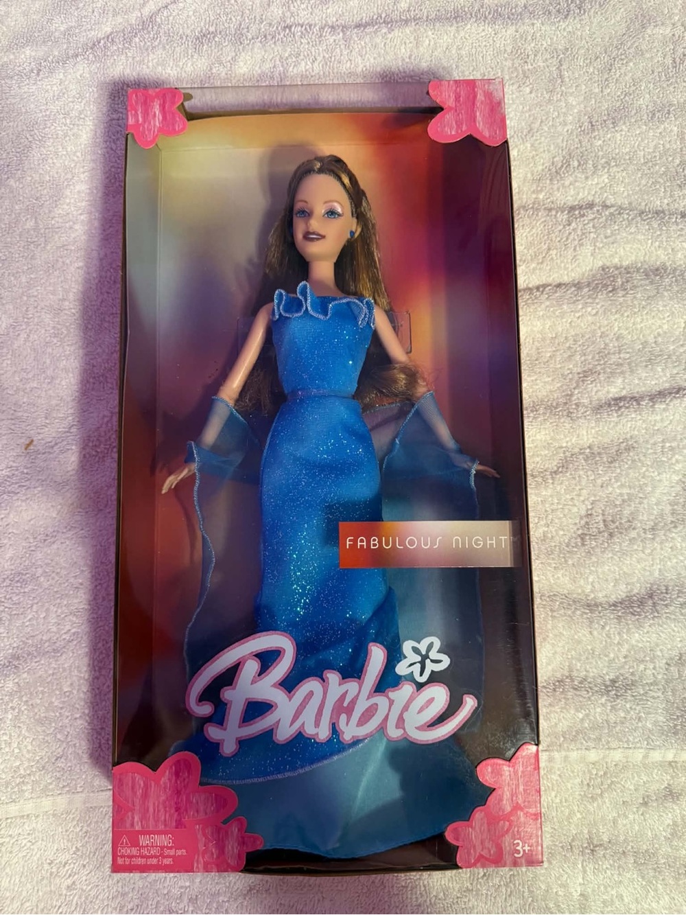 Barbie 2005 Fabulous Nights Brunette Doll in Blue Gown-NRFB Mattel